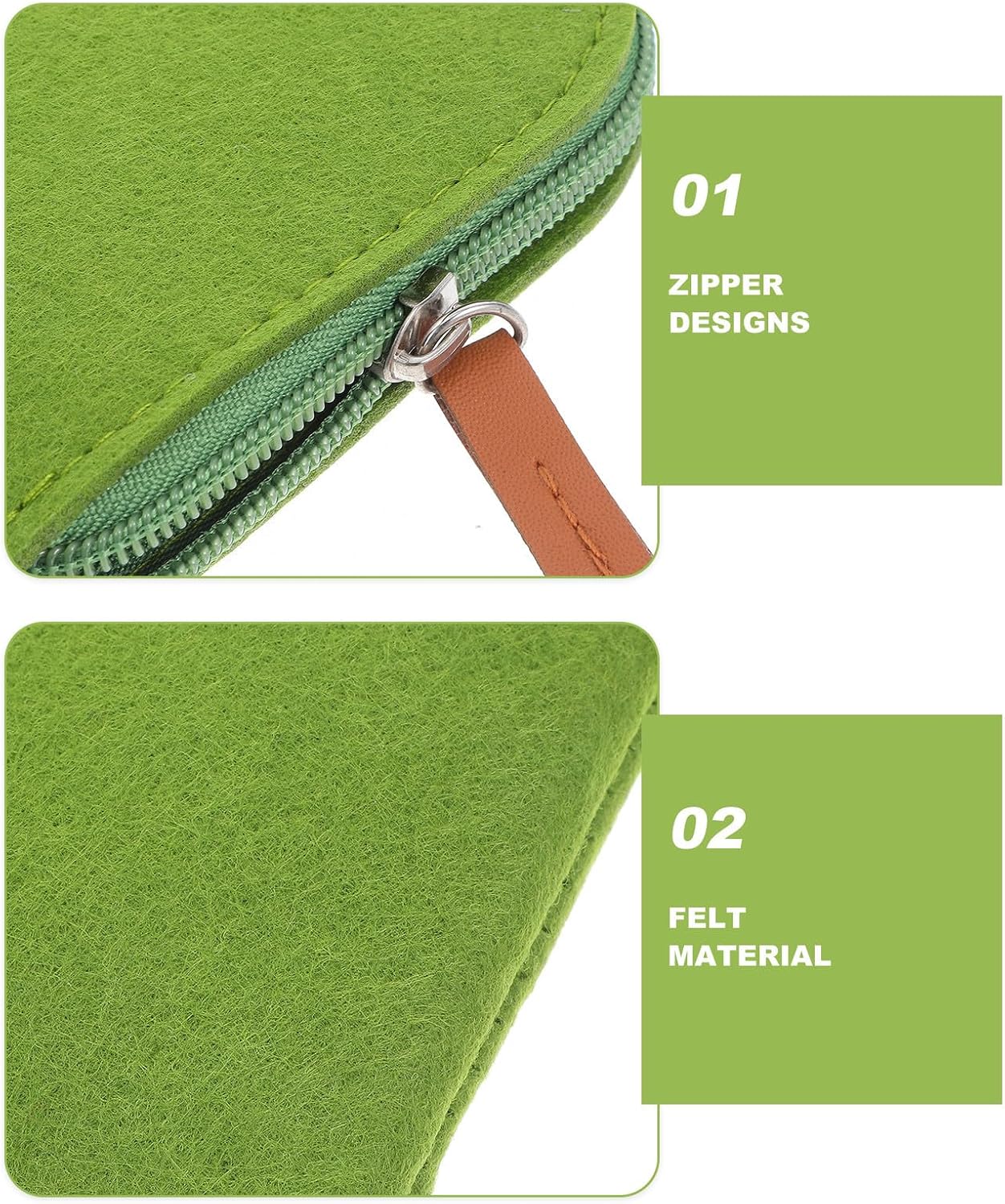4 Pcs Felt Coin Purse with Smooth Zipper Mini Wallet