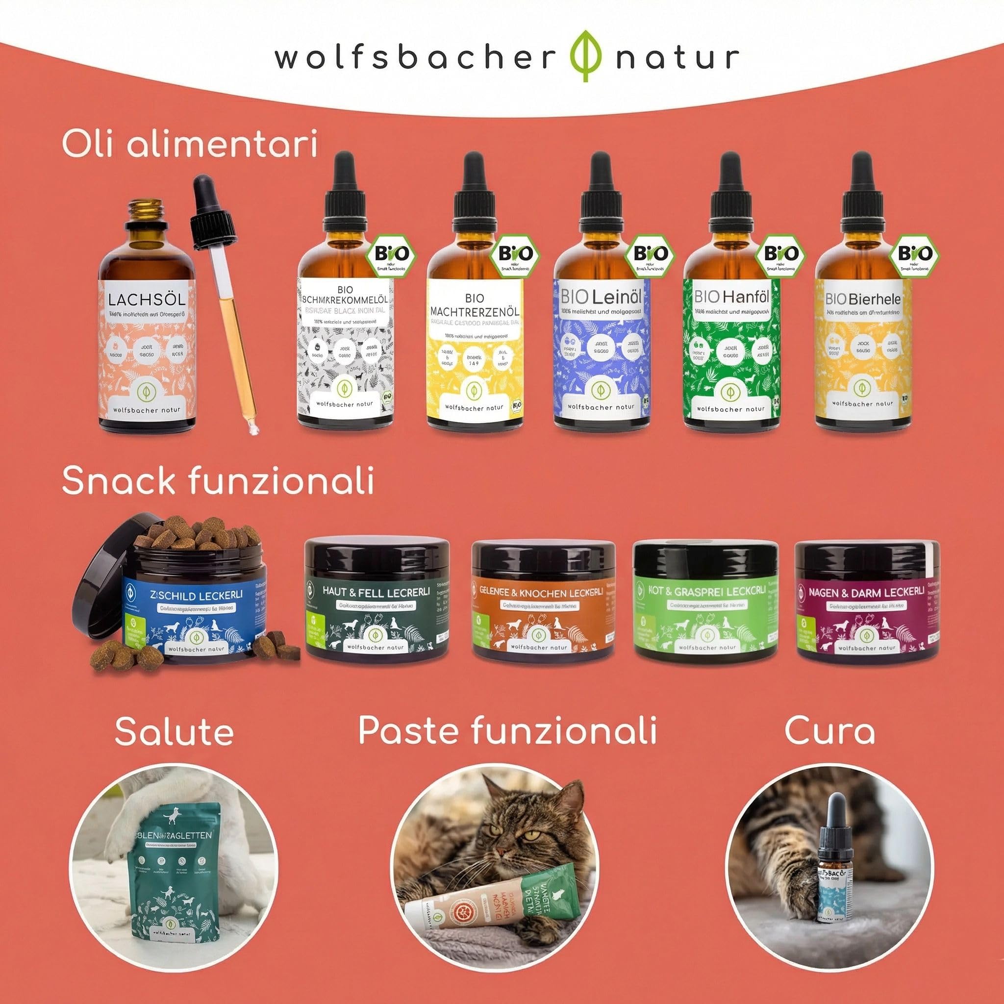 Olio alimentare per cani 1 litro – 100% Olio BARF biologico - Naturale e vegano - Con olio di lino, enotera, oliva, semi di zucca, chia - Con Omega 3-6-9, DE-ÖKO-060