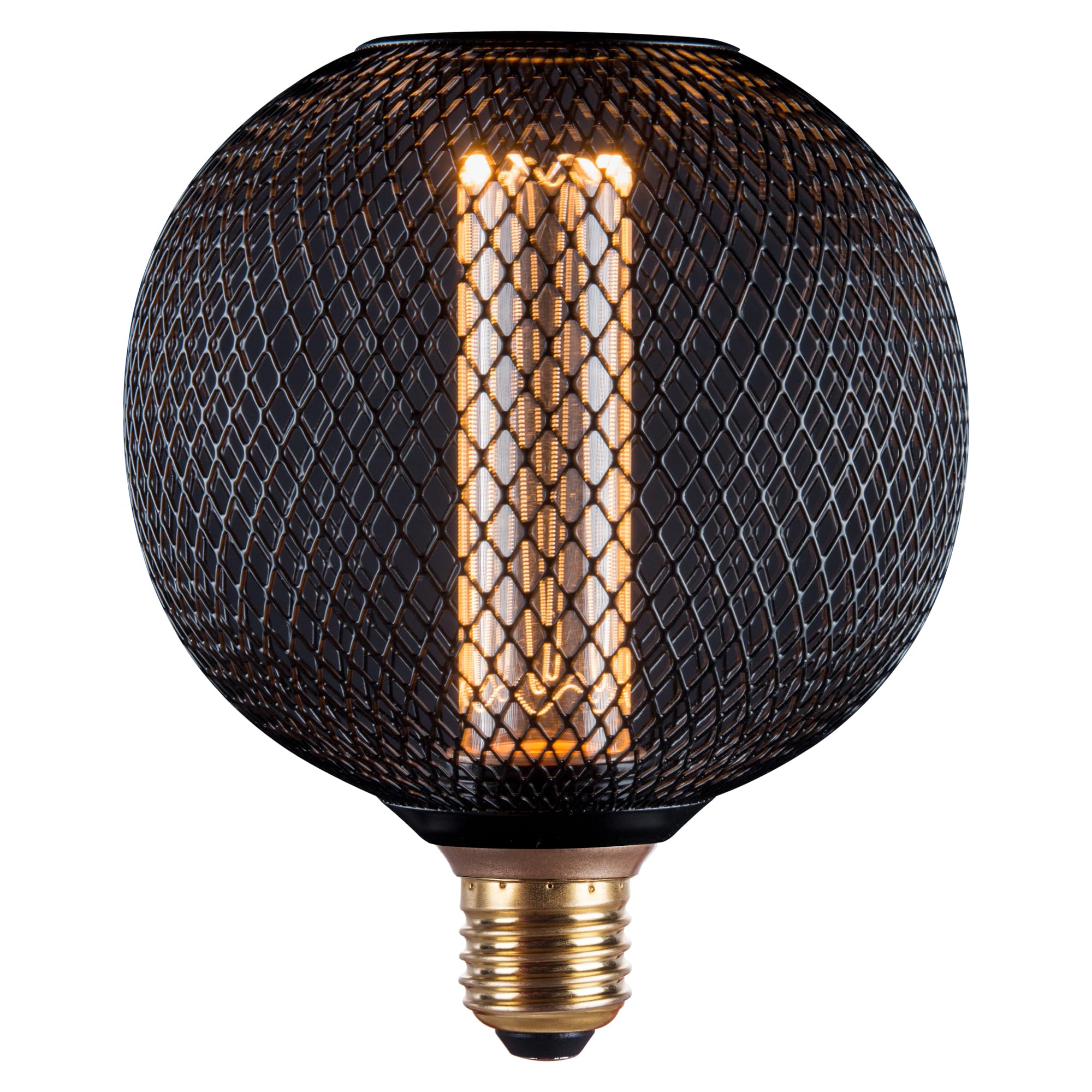 Harper Living Globe Led E27 Bulb, Black Metal Cage, Dimmable (Globe)