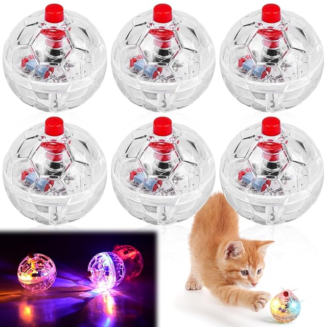 GOMETY Juguete para gatos de caza fantasmas, 6 unidades, bolas de movimiento para gatos