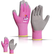 Kids Gardening Gloves, Latex Coated Toddler Yard Gloves, 2 Pairs 5-7 YRS