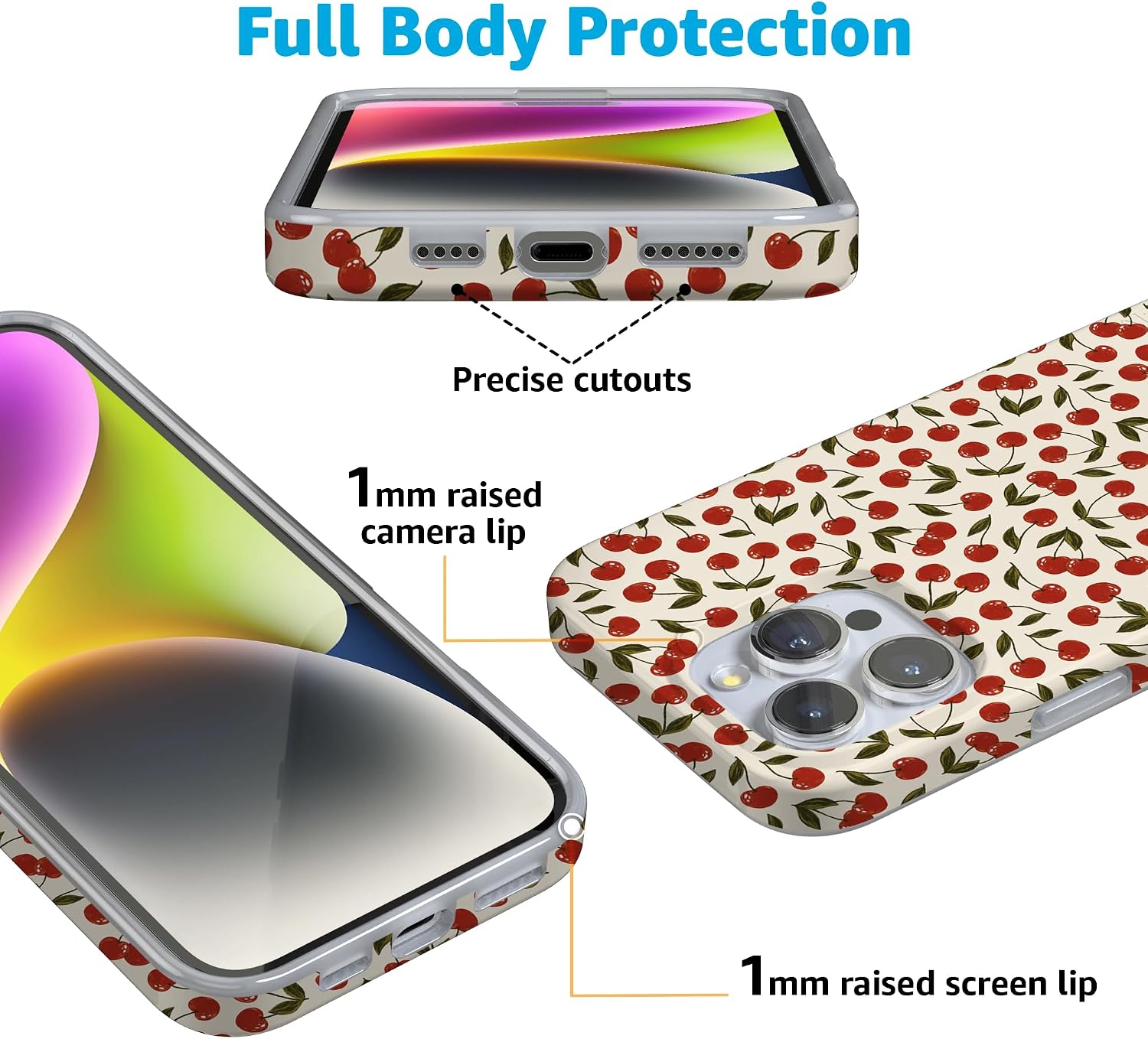 Casely iPhone 16 Pro Max Case | Cherry on Top | Red Cherries | Compatible with MagSafe | Classic Ultra Slim Design