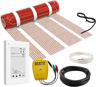 10 sqft HEATIT Warmmat Electric Radiant Self-adhesive Floor Heat Heating System & ET-72 Thermostat & Alarm Monitor