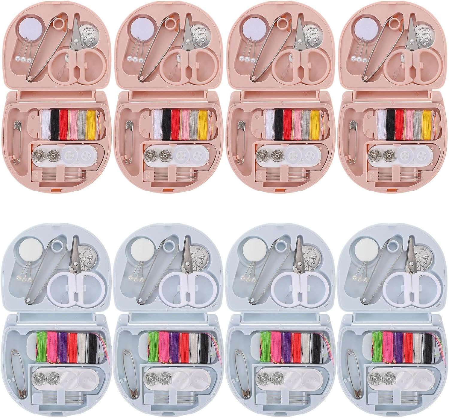Portable Multifunctional Household Sewing Kit, 8 Sets Plastic Thread Set