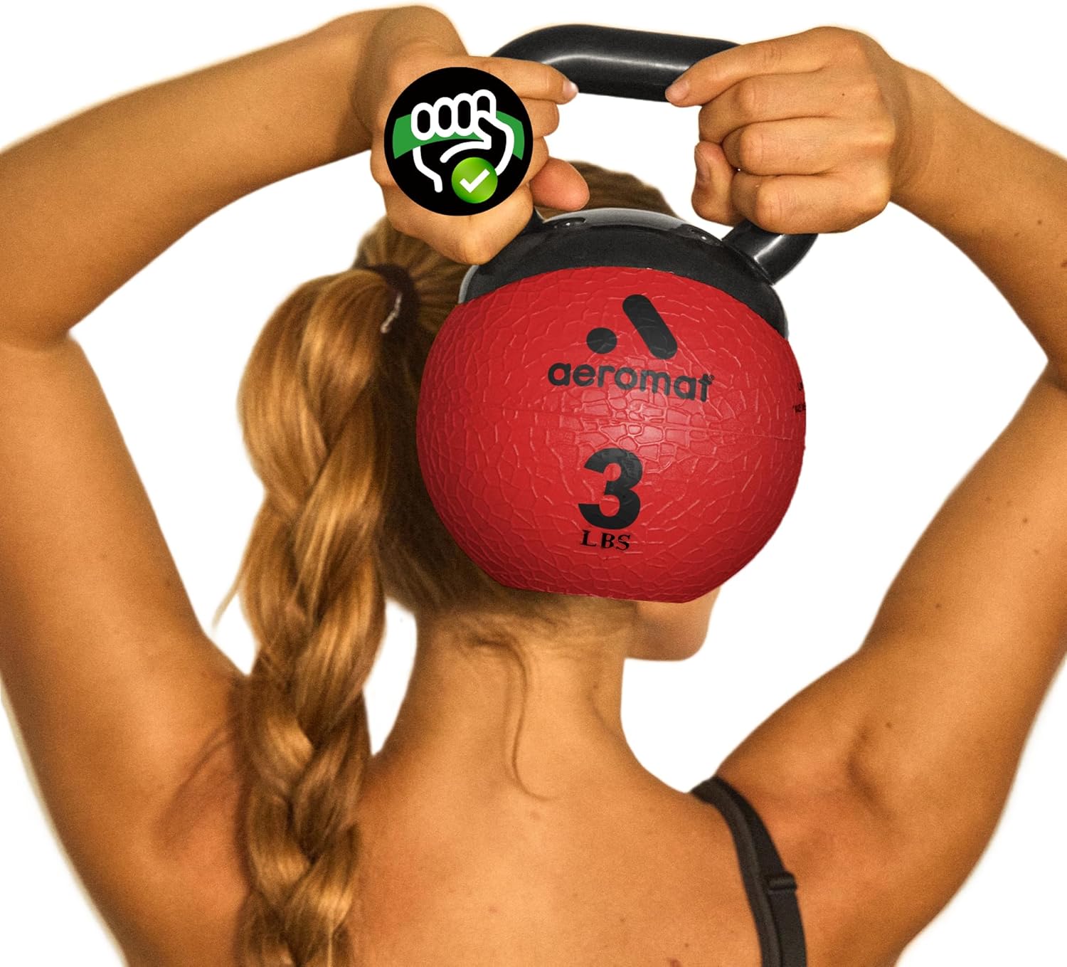 Aeromat Elite Mini Kettlebells – Weighted Exercise Medicine Ball with Anti-Slip Grip & Wide Handle, Strength Training Kettlebell for Squats, Workouts, & Home Gym Use