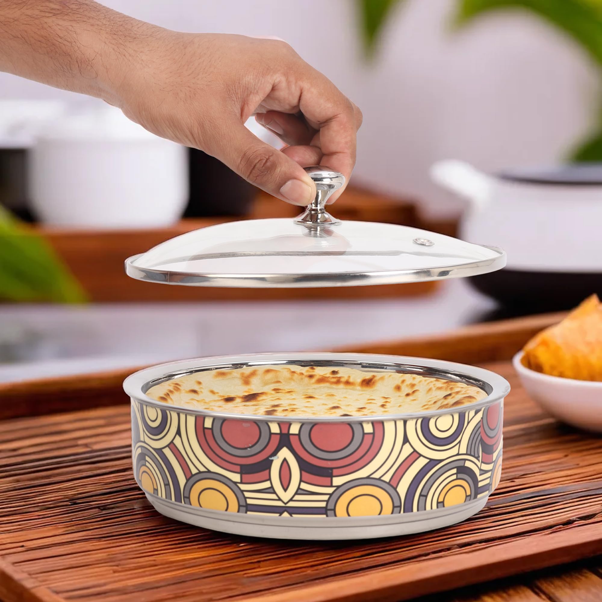 The Better Home Stainless Steel Insulated Casserole For Roti (1.5L) | Hot Boxes For Kitchen | Serving Bowl Set | Kitchen Gift Items | Roti/Chapati Storage Box | House Warming Gifts (Design 3) (B0D8HXX1H5) Amazon Price History, Amazon Price Tracker