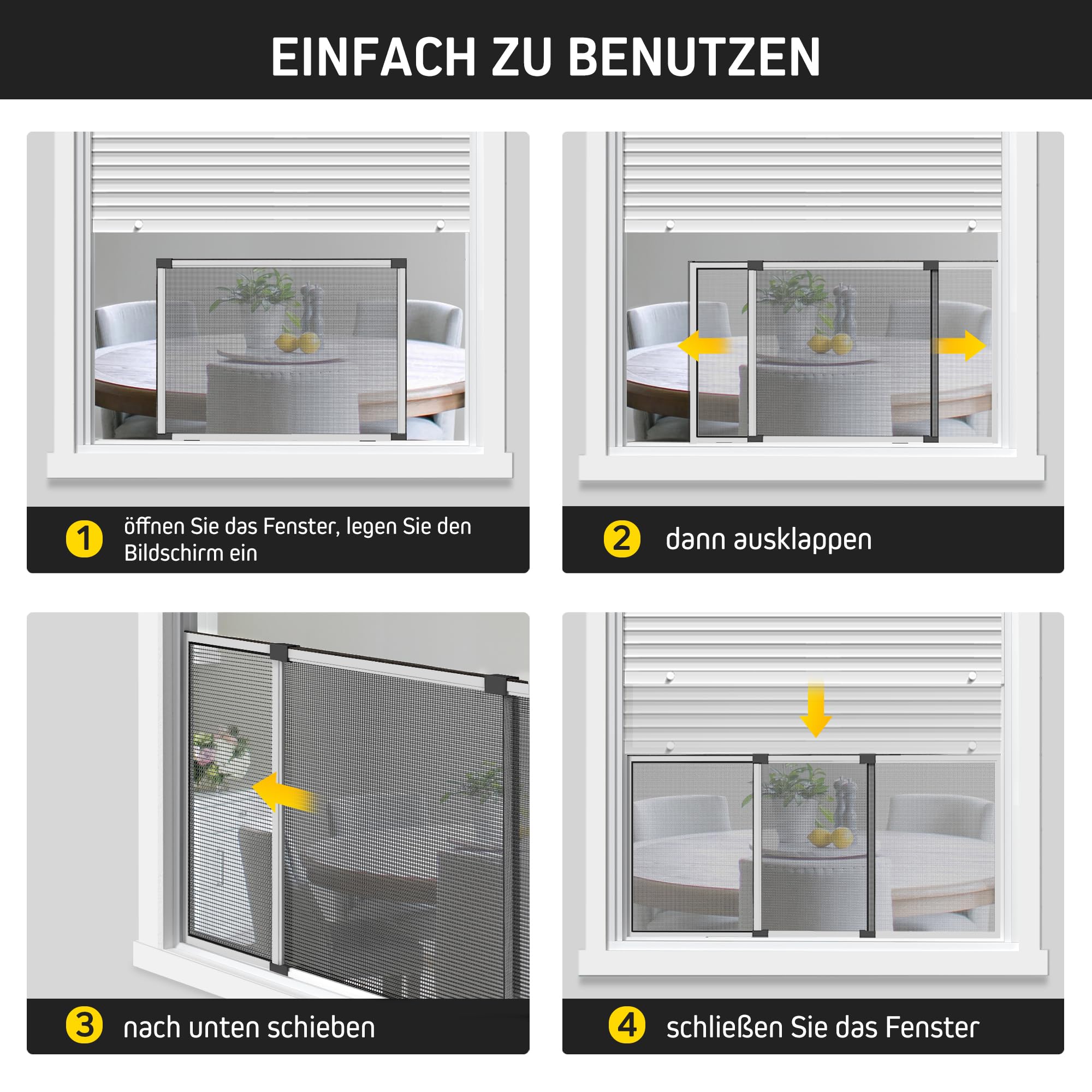 jarolift Zanzariera Estensibile Schiebfix Senza Fori per Porte Finestre con Guida per Avvolgibili, 75 x 50 cm (Allungabile Fino a 142 cm), Grigio