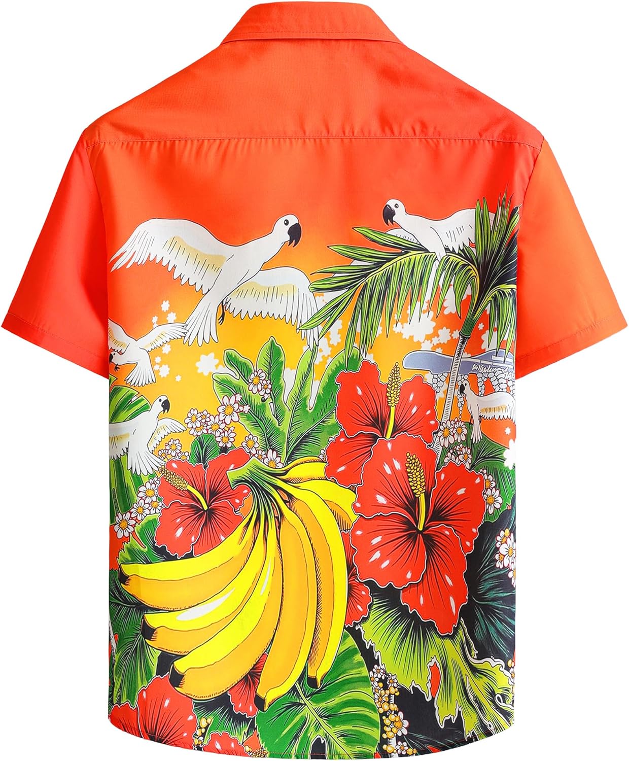 JOGAL Mens Tropical Hawaiian Shirt Short Sleeve Button Down Floral Print Casual Shirt Vacation Summer Beach Shirts - Image 4