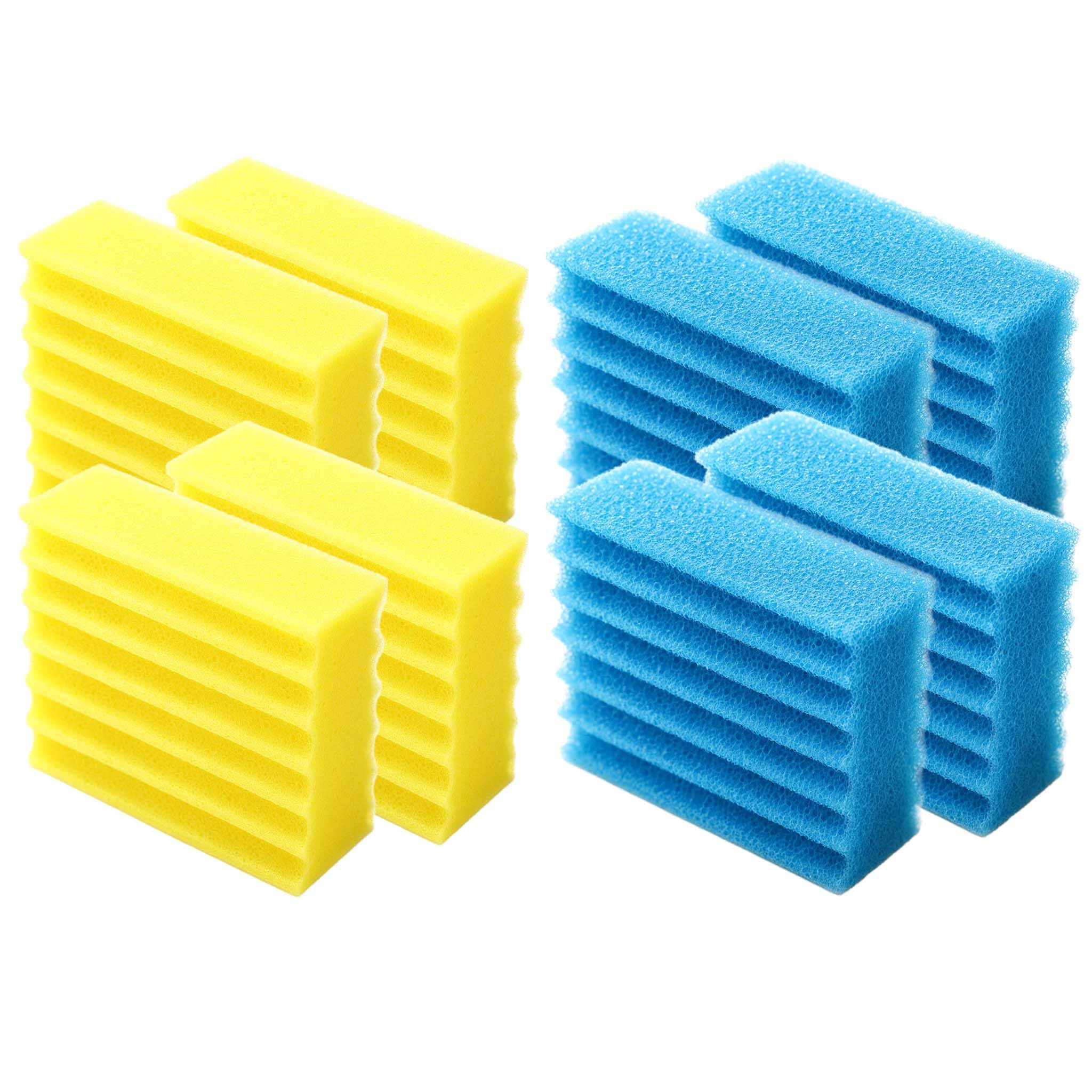 SunSun Lot Complet de 8 éponges filtrantes pour Filtre Biologique CBF-350B et CBF-550-4 Jaunes, 4 Bleues - Pièce détachée Mousse de Filtration - Matériaux filtrants pour Bassin Piscine Eau