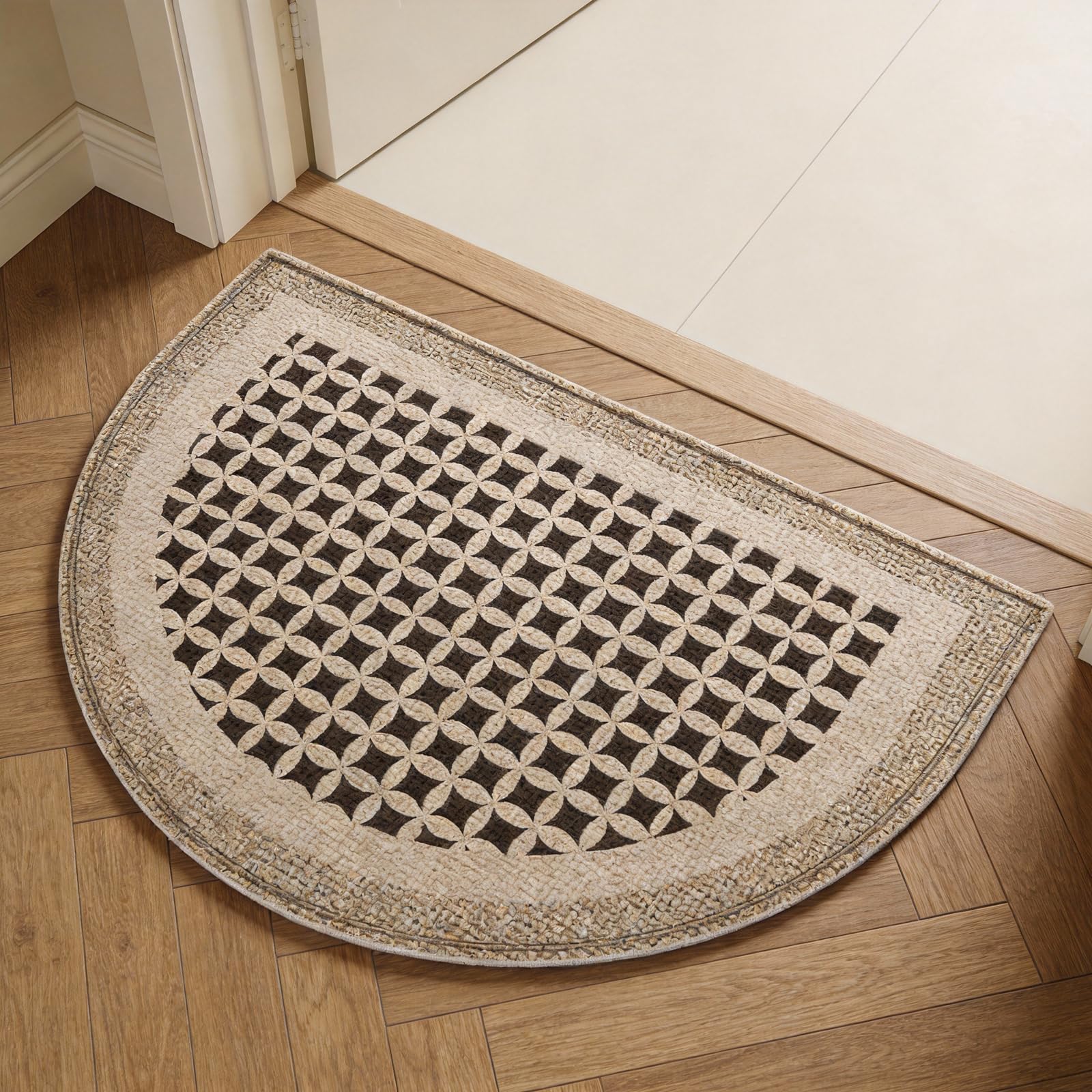 Semi-Circulaire Paillasson, Antidérapant Paillasson D Entree Interieur Absorbantes épaisse Lavable pour Entrée Intérieur Cuisine-B-60×90cm