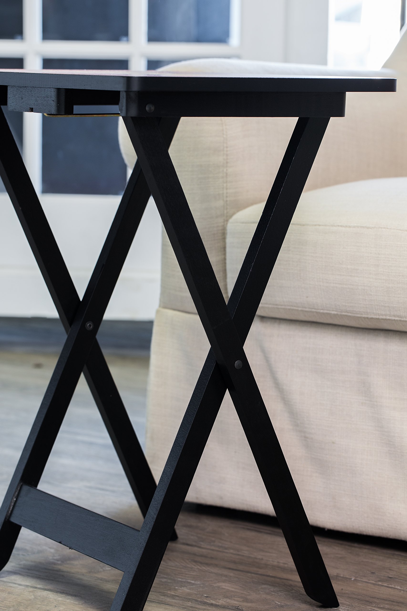 Cape Craftsman Wine Label Classic TV Dinner Folding Trays with Storage