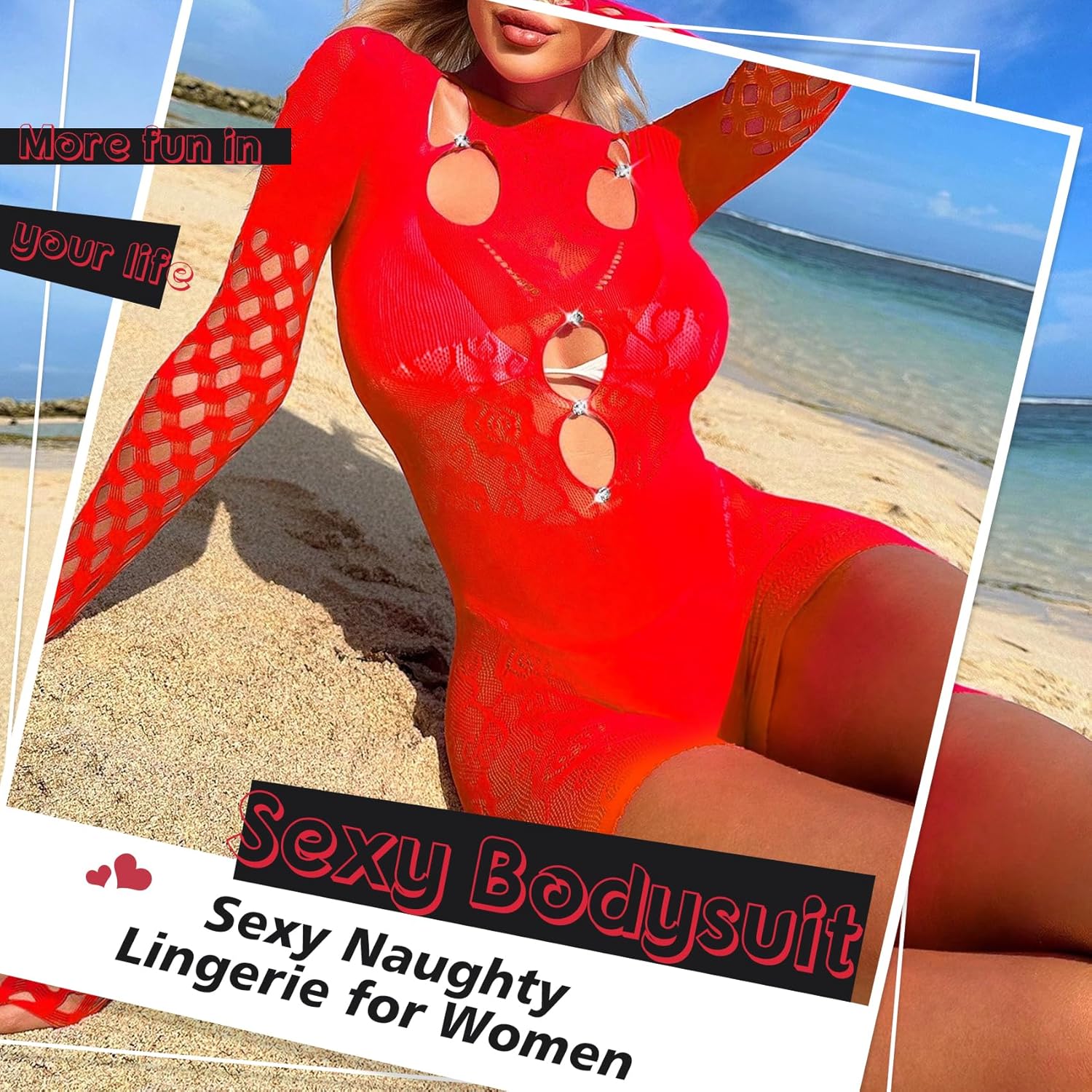 Sexy Lingerie For Women Naughty Sparkle Rhinestone Fishnet Lingerie Set Mesh Crotchless Outfit Rave Erotic Bodysuits