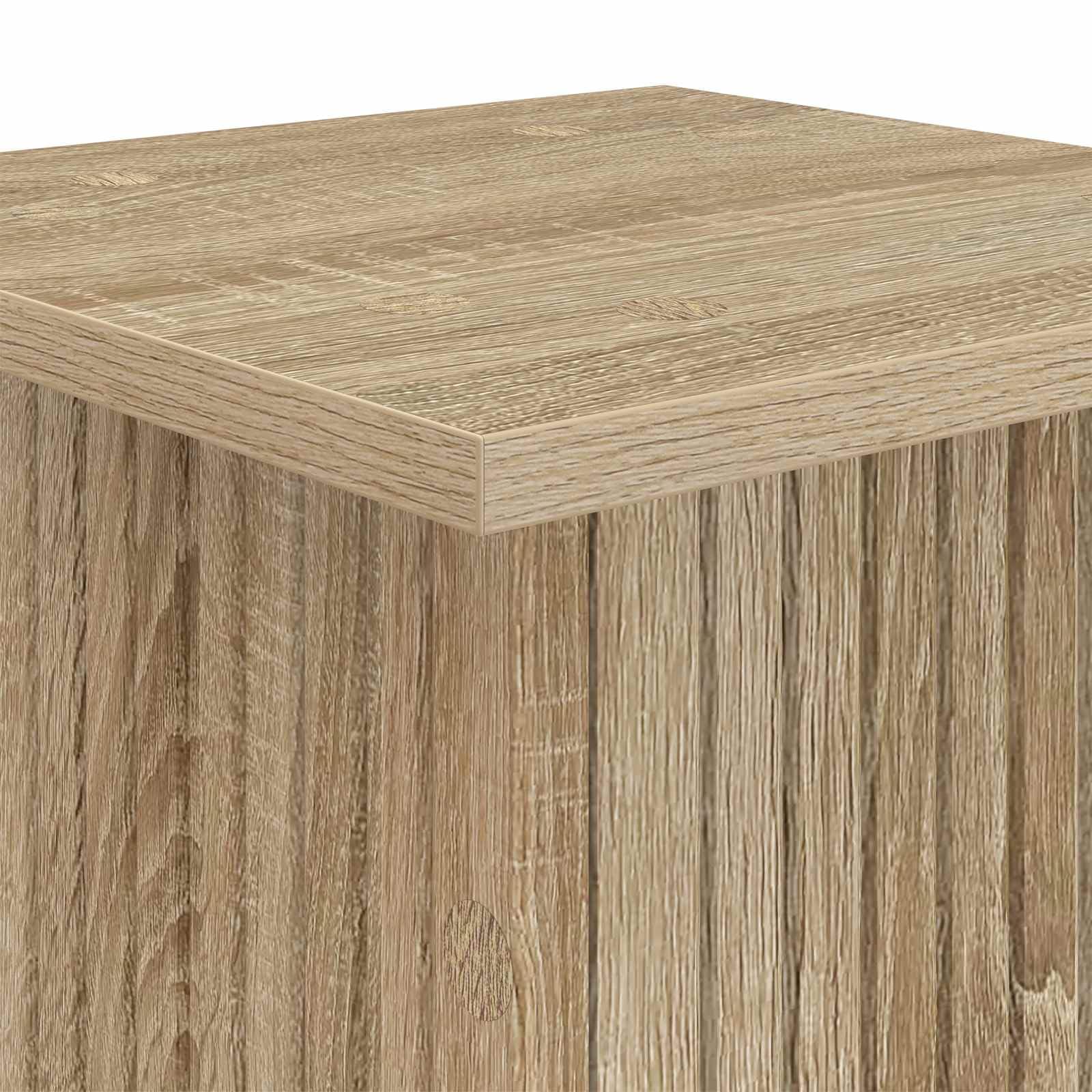 Pflanzenständer 2er Set, Blumenhocker aus Holzwerkstoff, Pflanzensäule für Zimmerpflanzen und Sukkulenten, Blumensäule Modern, Sonoma-Eiche 30,5 x 30 x 100,5 cm