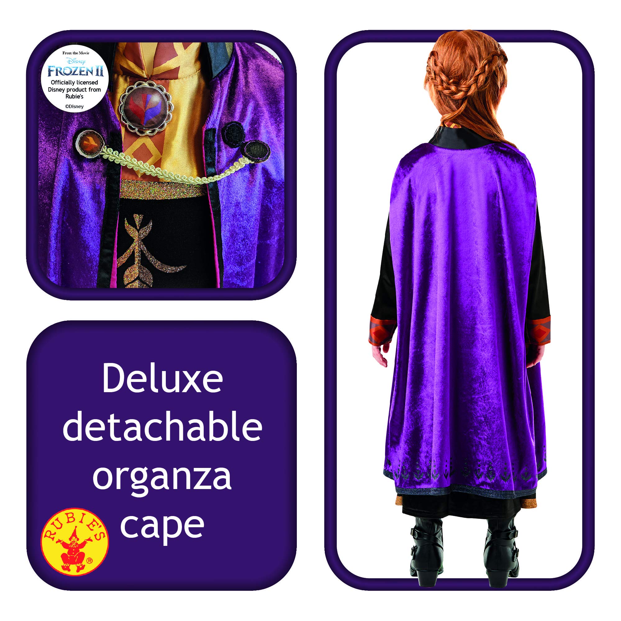 Rubies - Déguisement Luxe Officiel - Anna La Reine des Neiges 2, enfant, I-300507M, Taille M 5 à 6ans