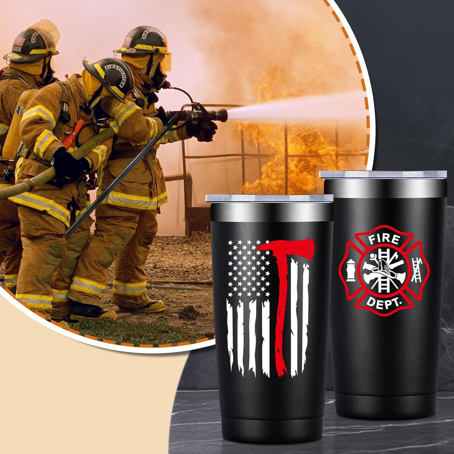 Fufandi Firefighter Gifts for Men, Fireman Gift - Christmas, Graduation, Birthday, Retired Gifts for Firefighter, First Responder - Tumbler Cup - Image 3