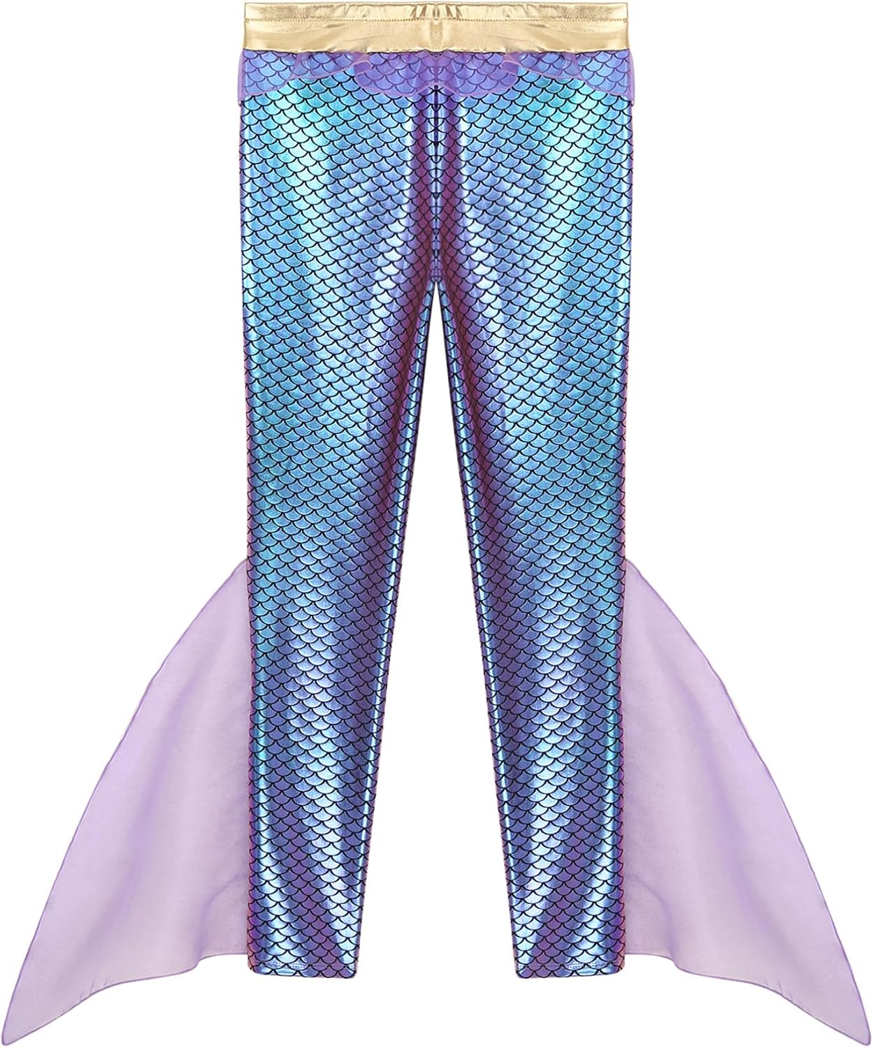 YiZYiF Mens Mermaid Pants King of The Seas Costume Metallic Fishscale Print Tights Leggings Clubwear