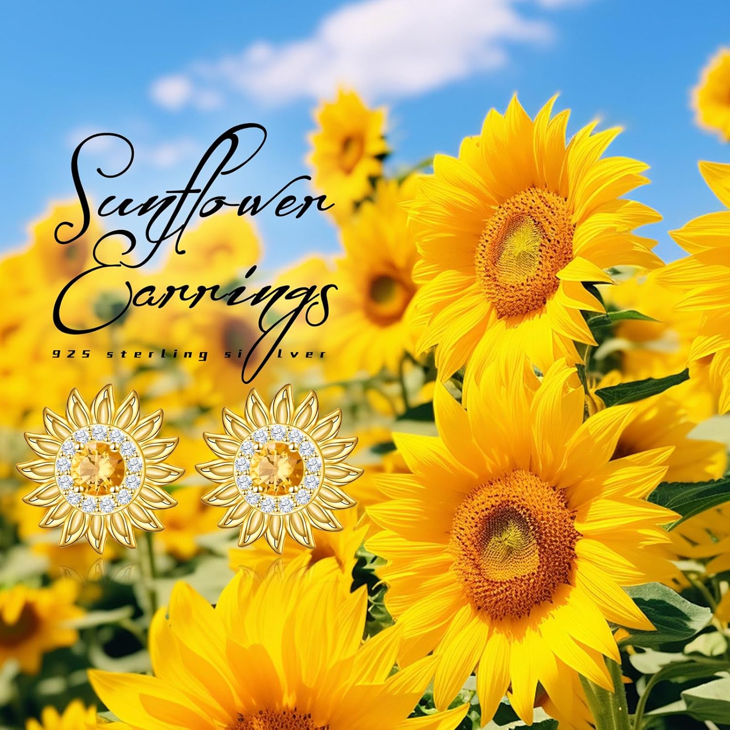 Flower Stud Earrings for Women S925 Sterling Silver Floral Earrings Studs Jewelry Birthday Gift - Image 6