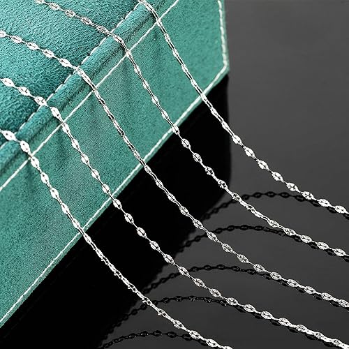 Miniatura 5 de UMAOKANG Cadena de eslabones de plata de 32.8 pies, cadena de acero inoxidable, cadena de rollo a granel con cierre de langosta y anillos de salto