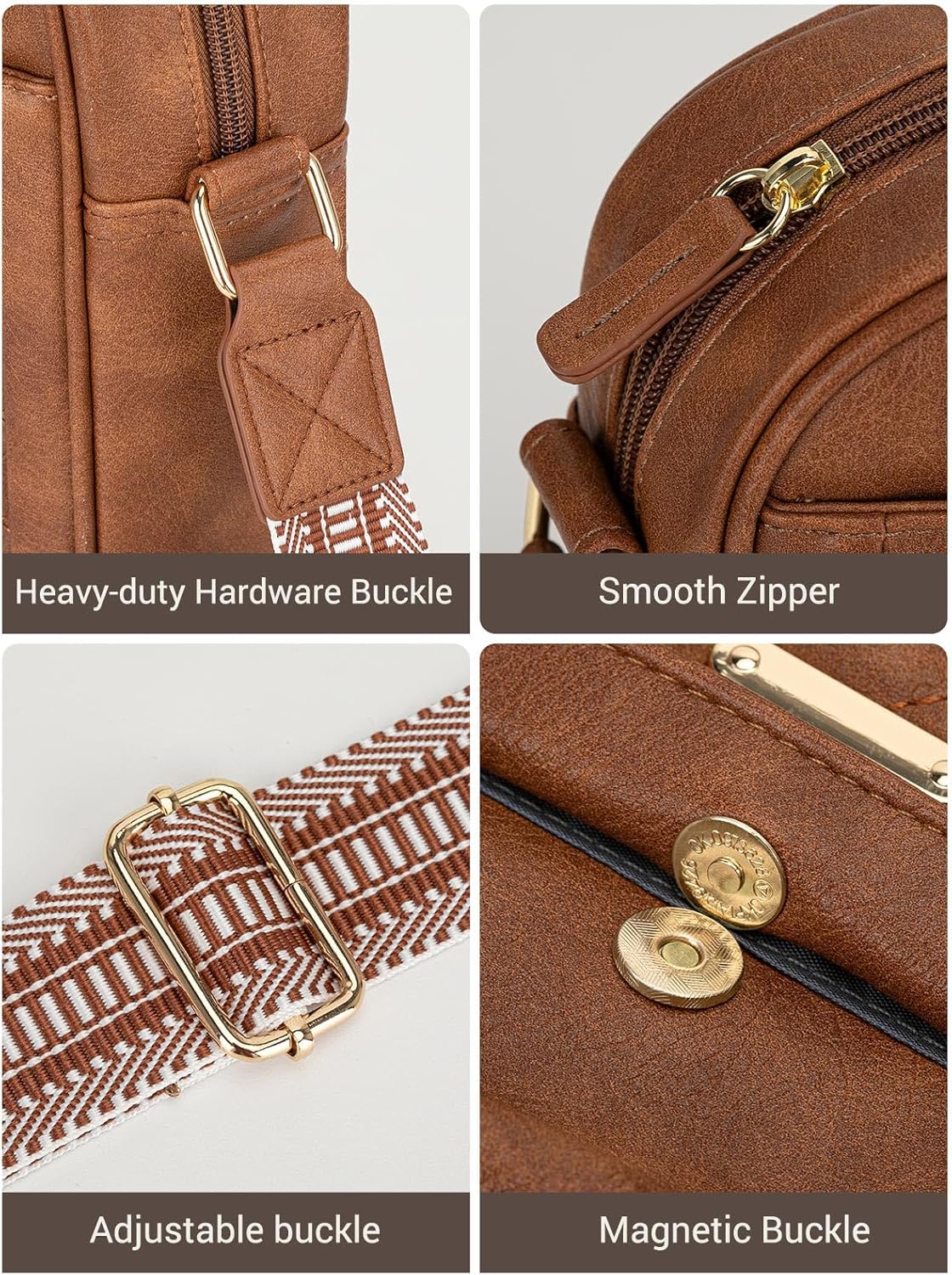 Capolo Crossbody Bags for Women Small Purses Handbag Shoulder Bags with Adjustable Strap for Travel Workout - Image 5