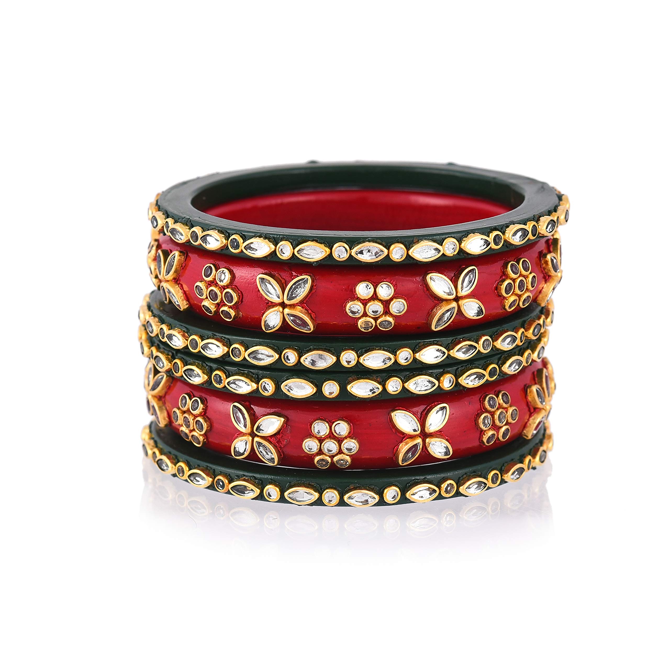 Nxtgenfashion Lac Desginer Bangle With Kundan Work Set Of 6 For Womens (B08QFF7KNF) Amazon Price History, Amazon Price Tracker