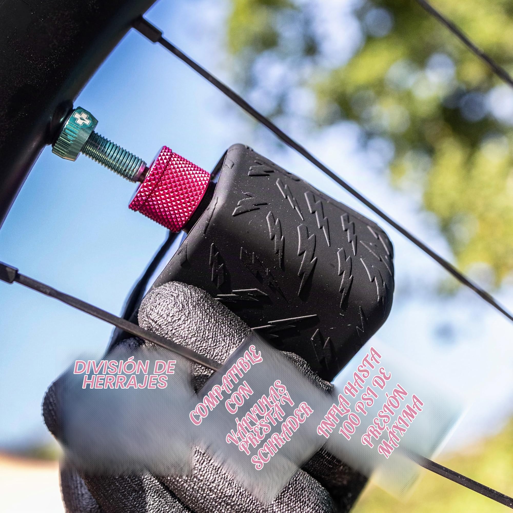 Muc-Off Airmach Mini Inflador Eléctrico - Presta y Schrader - Bomba de Bicicleta Compacta con Carga Rápida USB-C