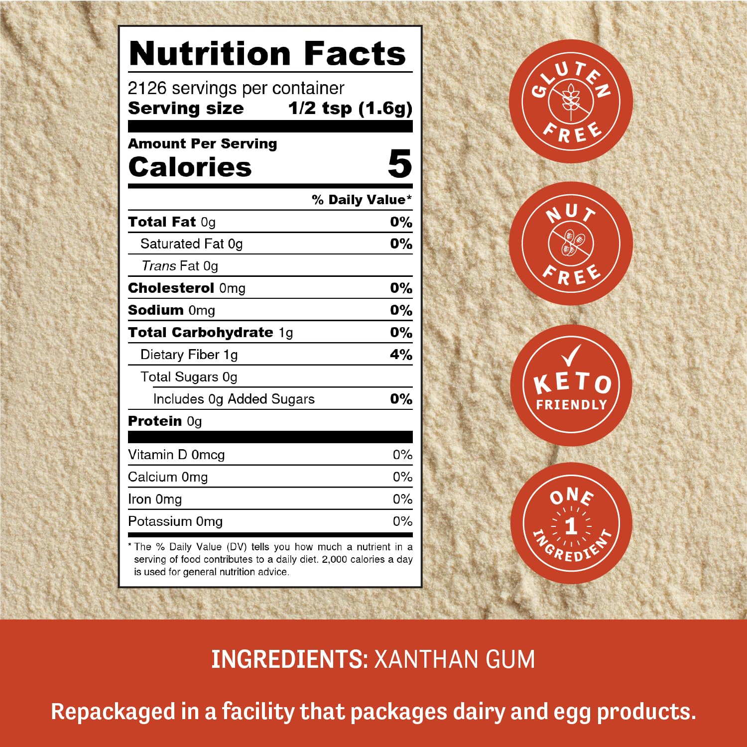 Judee's Gluten Free Xanthan Gum Powder - Bulk Xanthan Gum for Baking - Soup & Sauce Thickener - Gluten Free Baking - 120 Ounce, Pack of 1
