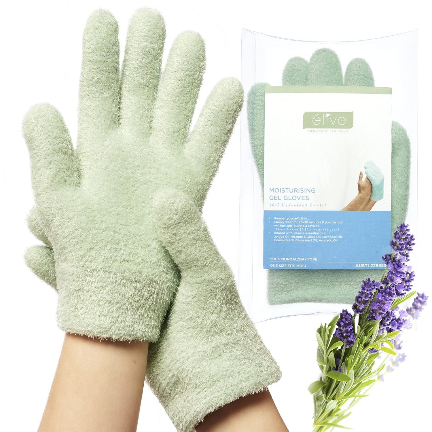 Élive Hand Moisturizing Gloves Overnight - Lavender Oil, Vitamin E Infused Silicone Gel, Restoring Hand Mask, Eczema Glove, Dry Cracked Hands Repair Treatment, Manicure Cuticle Spa Basket, Nurse Gifts : Beauty & Personal Care