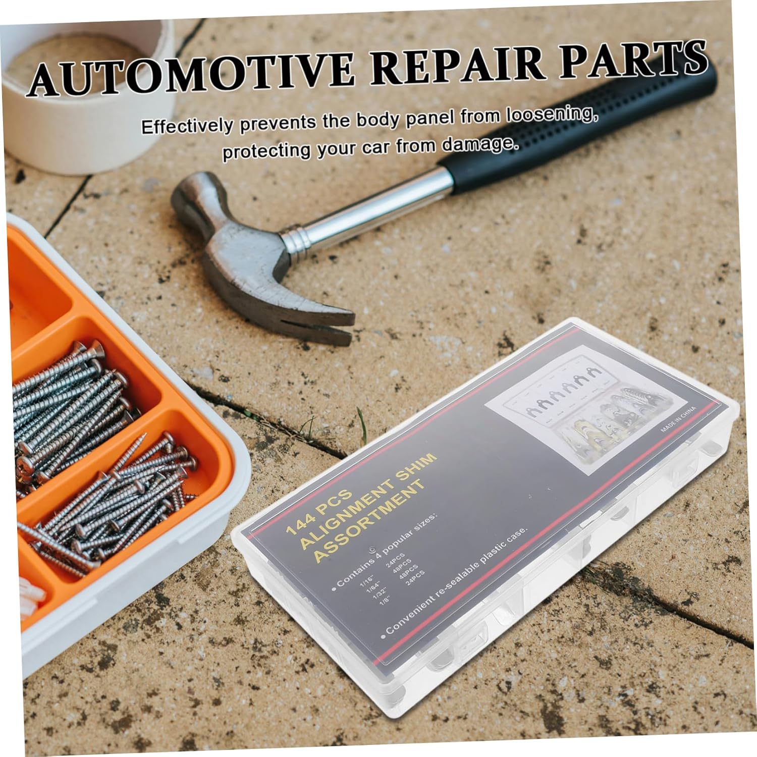 144pcs Car Alignment Shims Spacers Easy to Install Auto Alignment Shims for Adjusting Body Parts Prevents Panel Loosening Compatible Vehicles