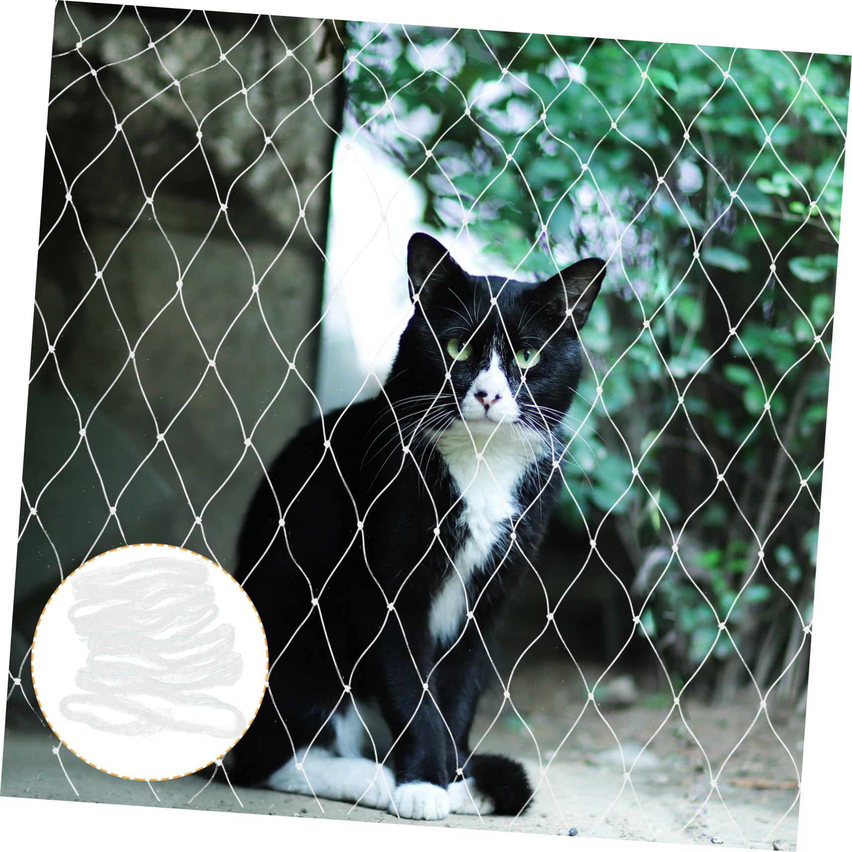 FOMIYES Nylon Katzenbalkonnetz Weiß Netz Balkon Katze ohne Bohren Reißfest Kratzfest Zuschneidbar für Balkon Treppe