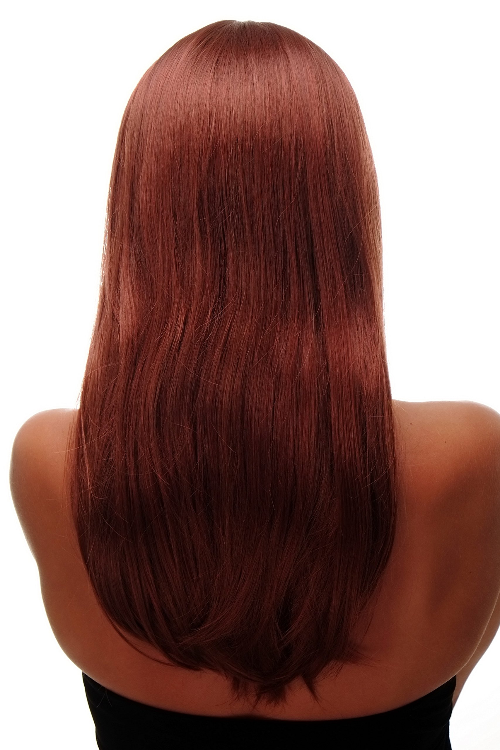 WIG ME UP SA-151-350 Lady Quality Wig long straight beautiful middle parting dark copper red 23inch inch, copper red (350) - Image 4