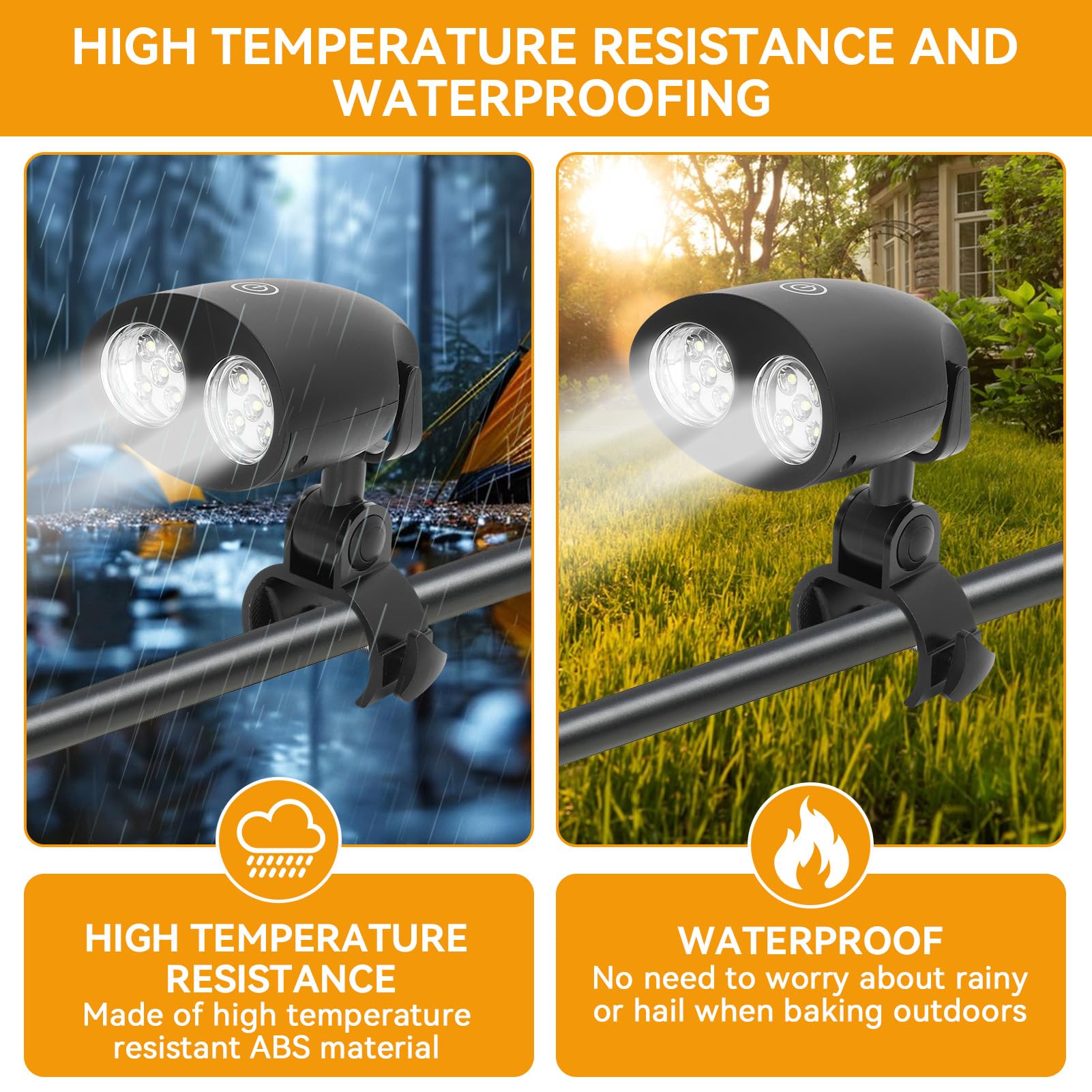 Lámpara De Barbacoa, Lámpara De Barbacoa LED, Lámparas De Barbacoa LED Con 10 Lámparas LEDs, Adecuada Luz Barbacoa Para Acampar Y Cocinar Barbacoa Al Aire Libre