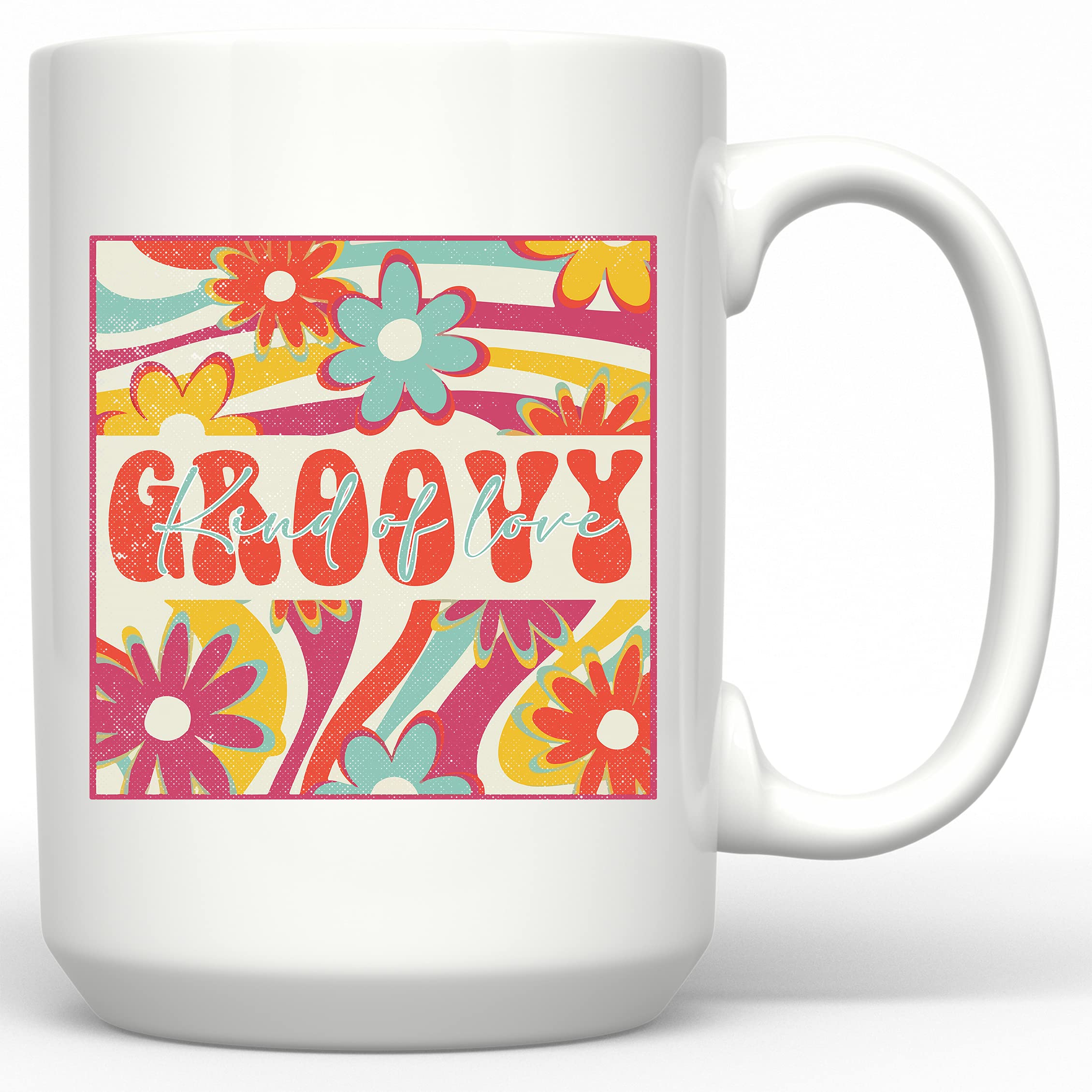 Amazon.com: Groovy Kind Of Love Mug For Flower Lover, Retro Vintage Coffee  Mug Gift 90s Kid, Retro Graphic Tea Cup, 70's 80's Coffee Cup : Home &  Kitchen
