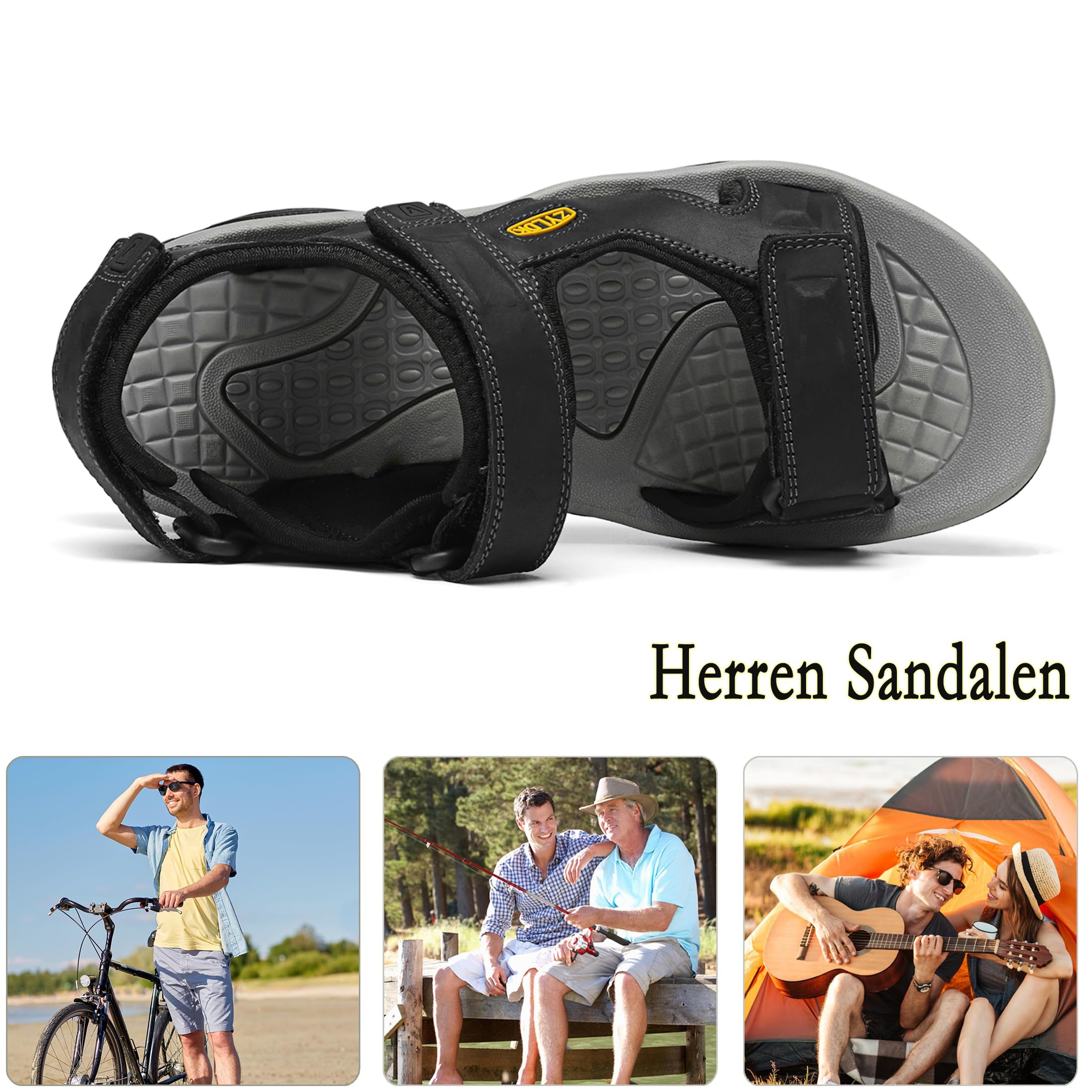 Sandali Uomo Pelle Estivi Sandali Sportivi Escursionismo Outdoor Camminata Cuoio Traspiranti Spiaggia