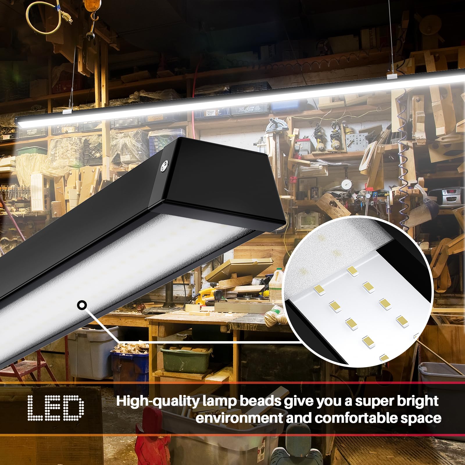 TychoLite 8FT LED Shop Light, 100W 12500lm, 5000K Daylight