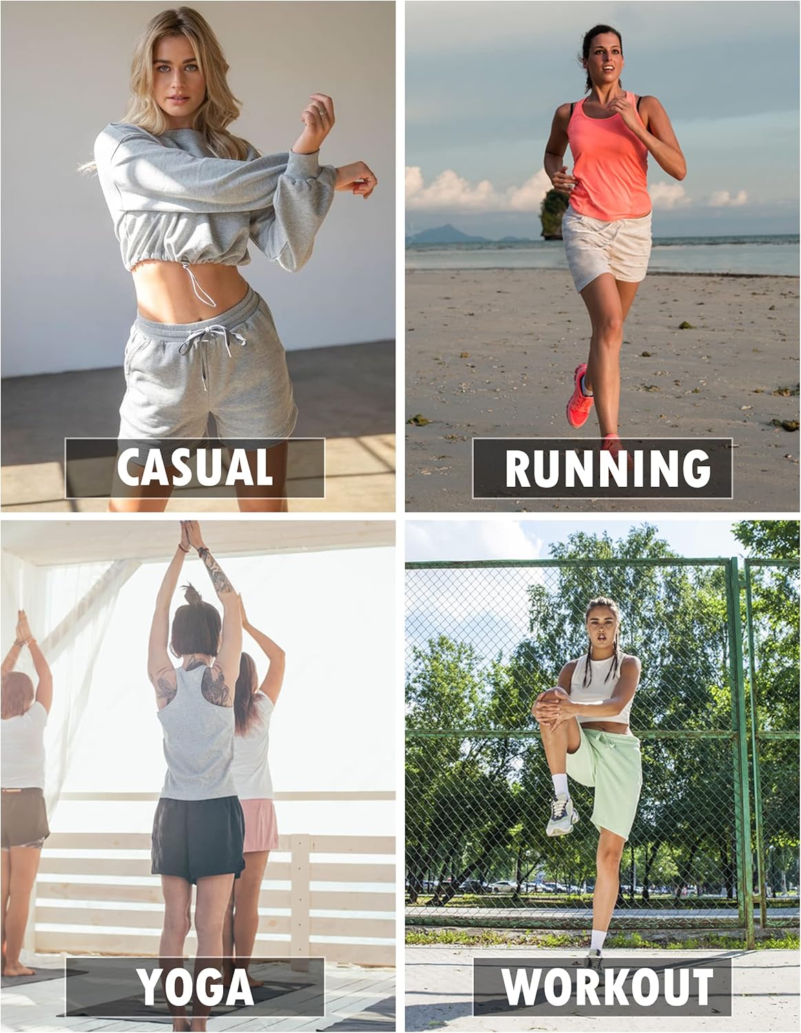 SPECIALMAGIC Cotton Sweat Shorts with Pockets for Women 10" Athletic Lounge Sports Workout Bermuda Knee Shorts - Image 8