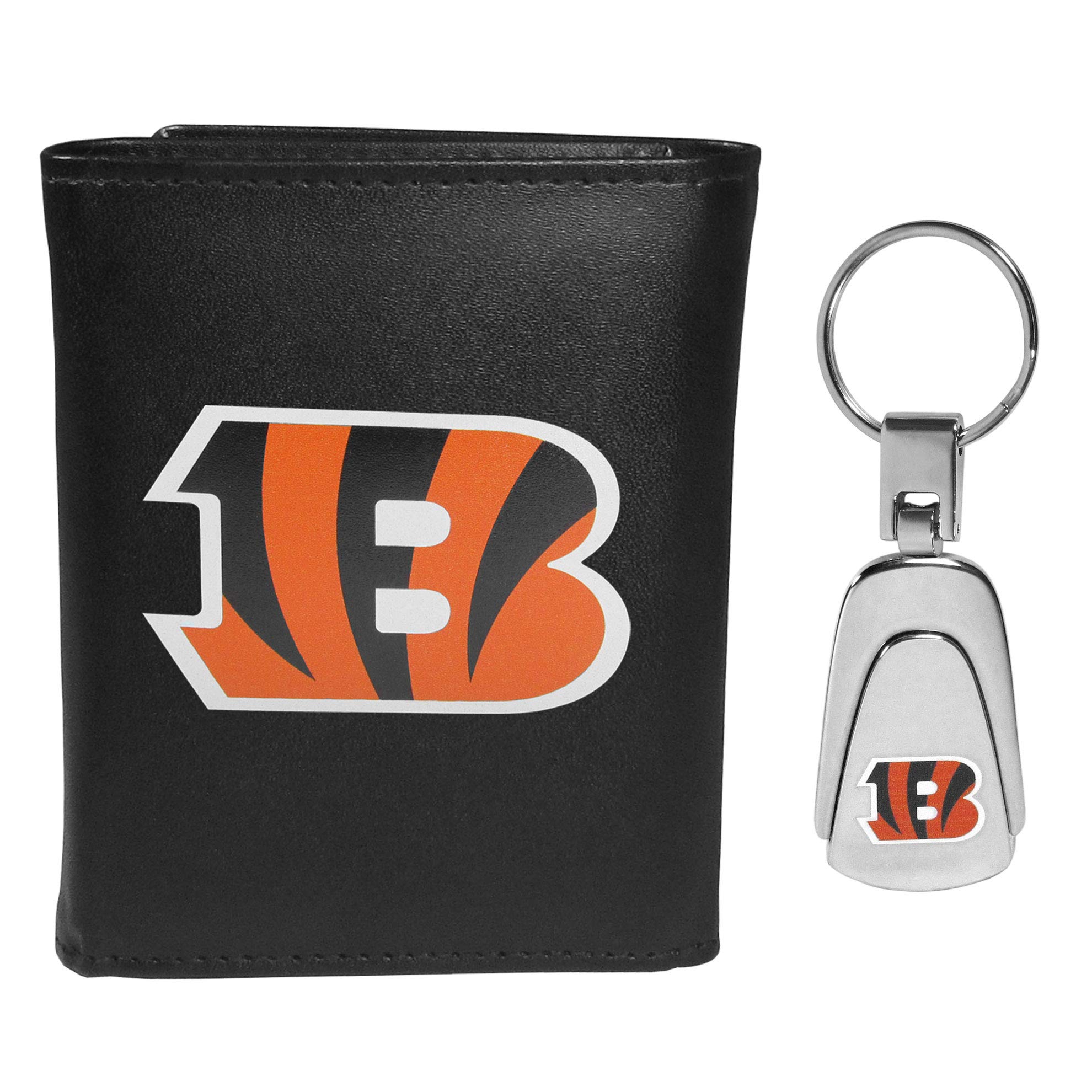 Siskiyou Sports NFL Cincinnati Bengals Herren-Geldbörse und Stahl-Schlüsselanhänger, Schwarz, Einheitsgröße