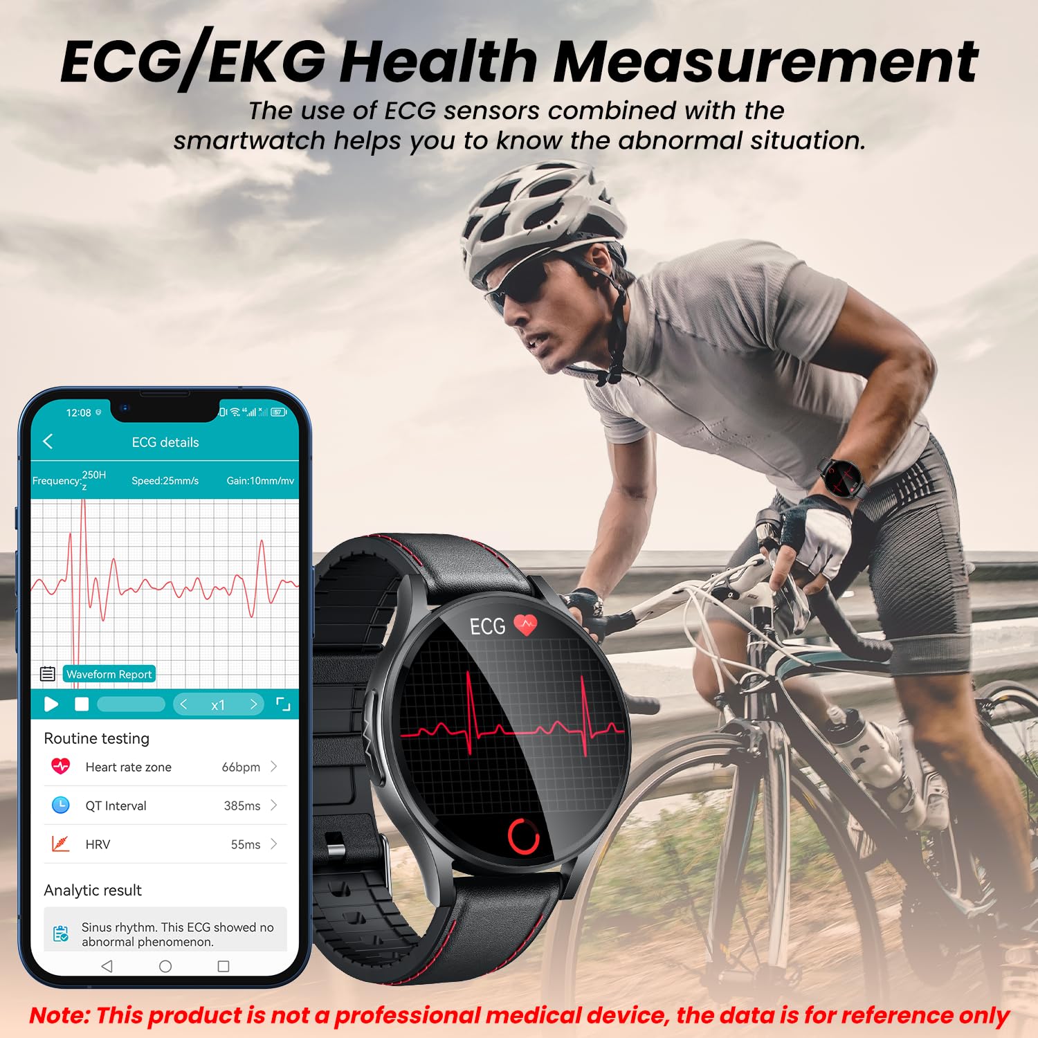 Montre Connectée Homme Smartwatch ECG+HRV - Repondre Appel 1.43'' AMOLED Montre Intelligente Santé Bracelet Connectee avec Sommeil SpO2 Fréquence Cardiaque Podomètre Fitness Tracker pour Android iOS