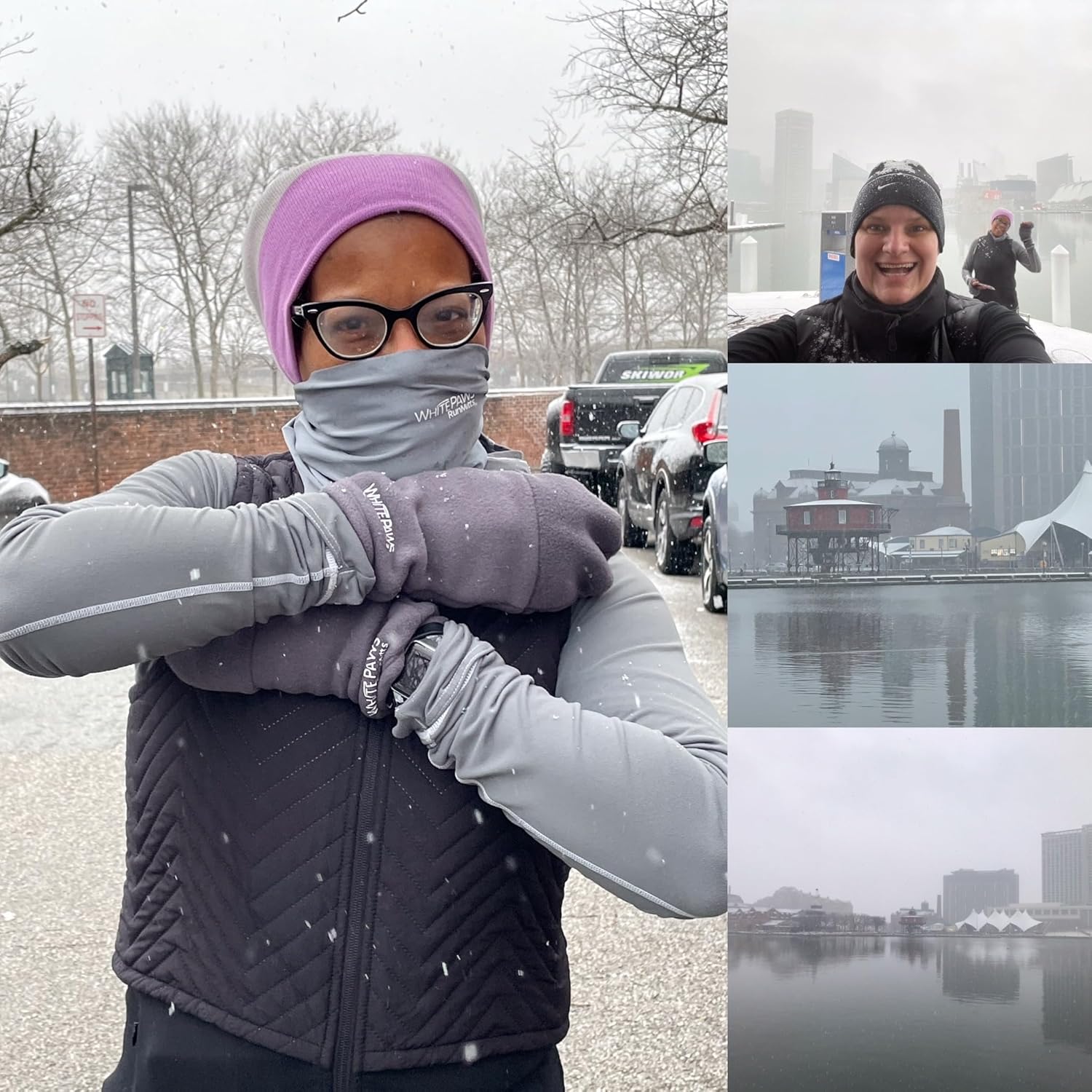 Convertible Running Mittens, Double Velour Polartec Fleece, Thumbless Design with Hand Warmer Pocket, Made in USA