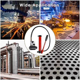 Yescom 1/2 to 4 15-Ton Hydraulic Knockout Punch Set 10-Die Conduit Hole Punch Driver Kit for Metal Aluminum Stainless Steel - Red