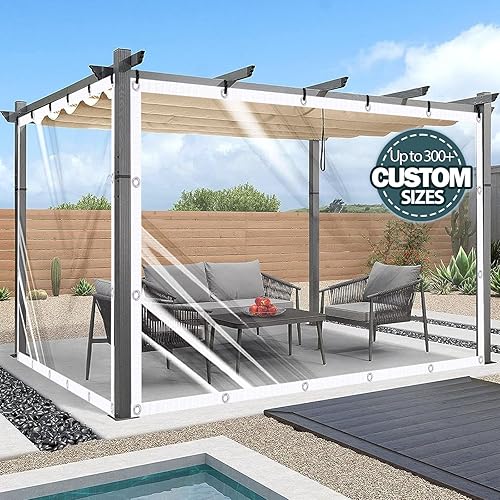 Lona transparente personalizada de 15 onzas, lona transparente de PVC resistente, lona transparente con ojales inoxidables, cortinas de vinilo 100% disponible en Yaxa Peru