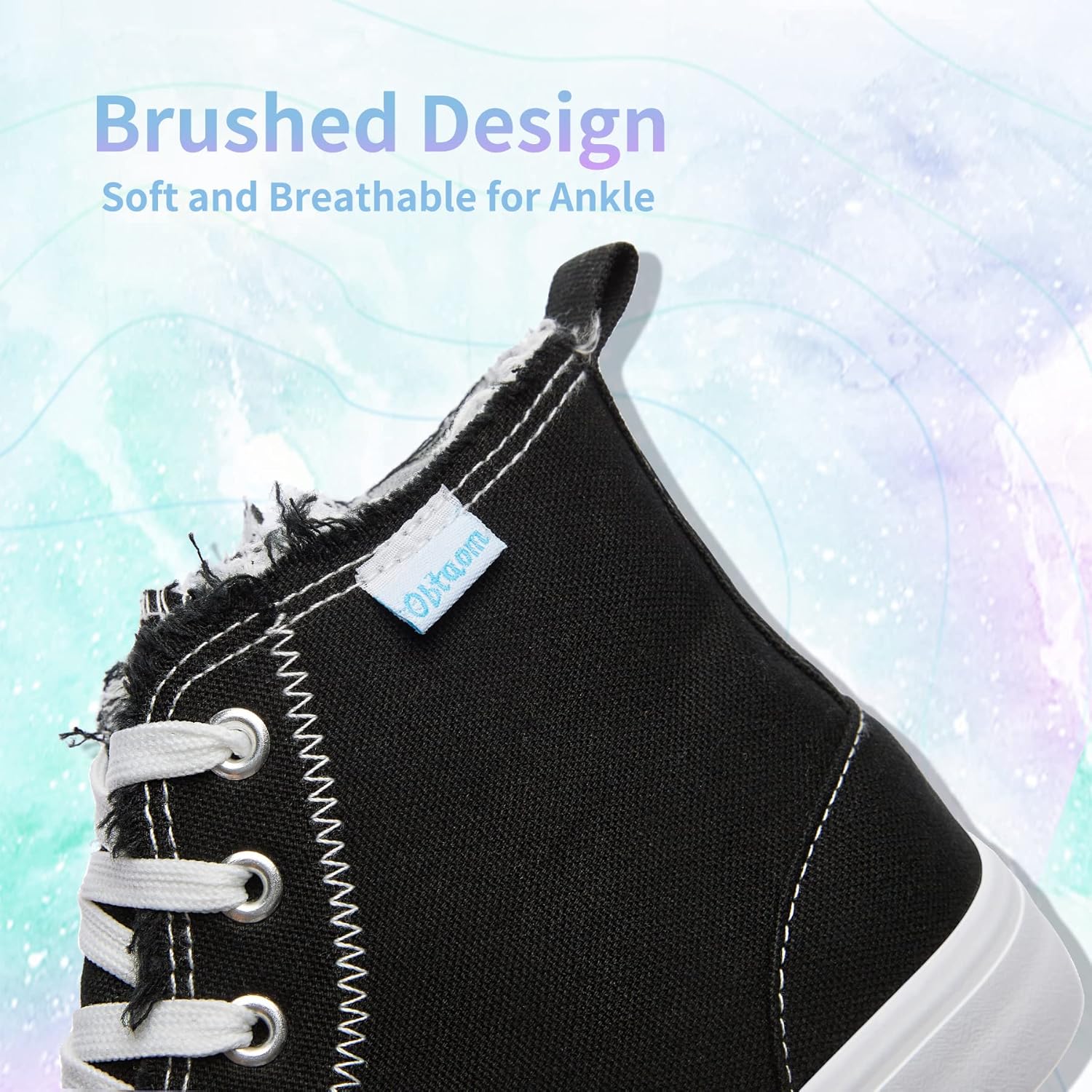 Obtaom Womens/Mens high top Canvas Shoes Play mid Calf Fashion Sneaker Casual lace up hi top Washed Canvas Shoes - Image 5