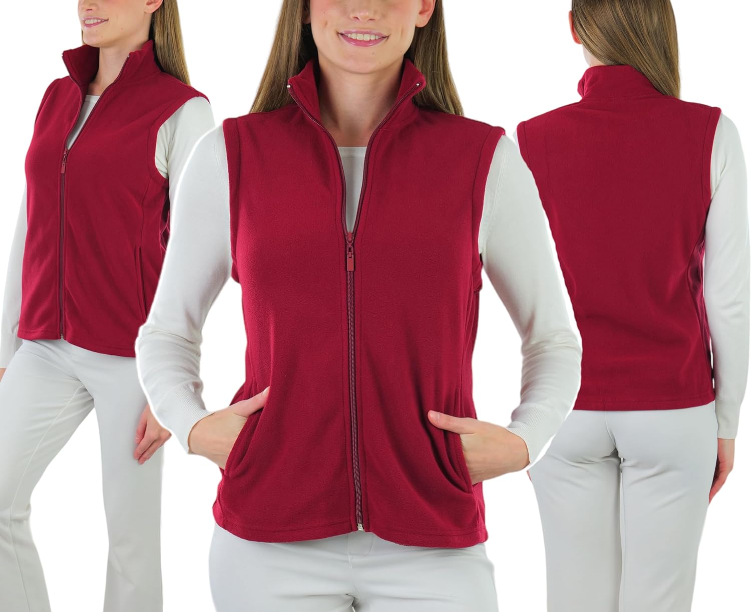ToBeInStyle Women's Zip Up High Collar Polar Fleece Jacket - Image 2