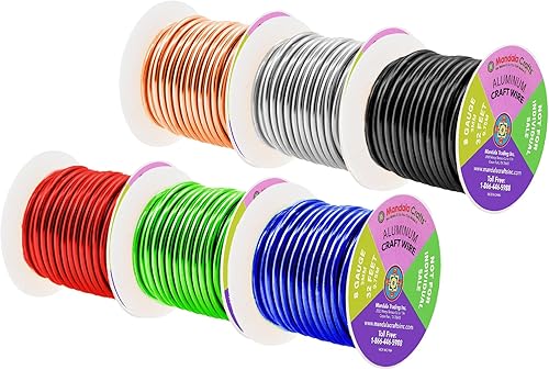 Miniatura 694 de Mandala Crafts - Alambre de aluminio anodizado de calibre 22 para hacer joyas - 121.92 m de alambre flexible de color en tonos pastel - Flexible