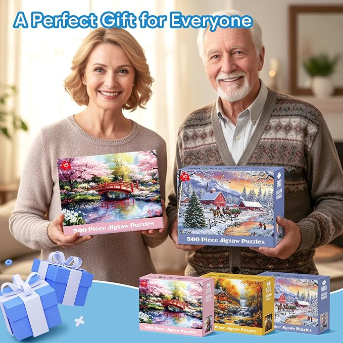Puzzle 3 Pack 500 Piezas Estaciones 20.5x15 in miniatura 5