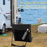 Chaise de camping en tissu Oxford pliable avec support dorsal léger avec sac de rangement Coussin de siège portable pour la pêche, le pique-nique, la plage, la randonnée (noir) - 7