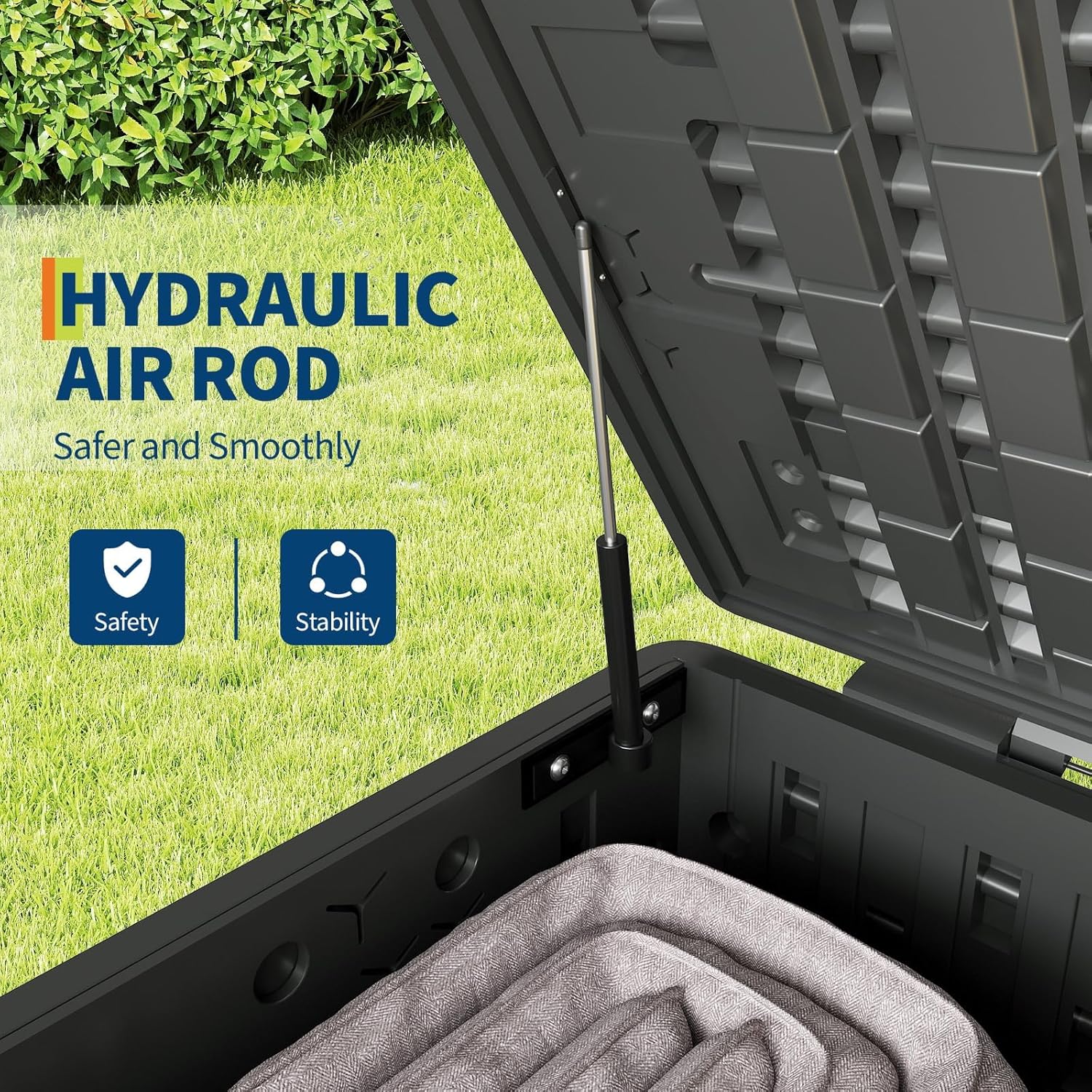 130 Gallon Waterproof Outdoor Storage Box, Lockable Deck Cabinet for Patio Furniture, Outdoor Cushion Organizer, Garden Tools, Package Delivery, Deck Boxes Outdoor Waterproof