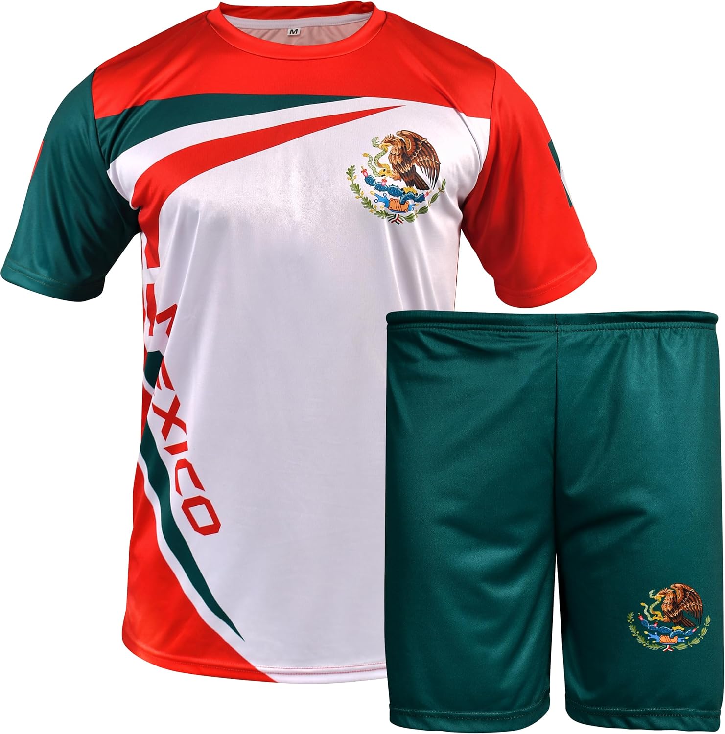 Fury Mexico Kids Soccer Jersey & Short for Boys Girls Youth for Mexican Kids Soccer Unifrom