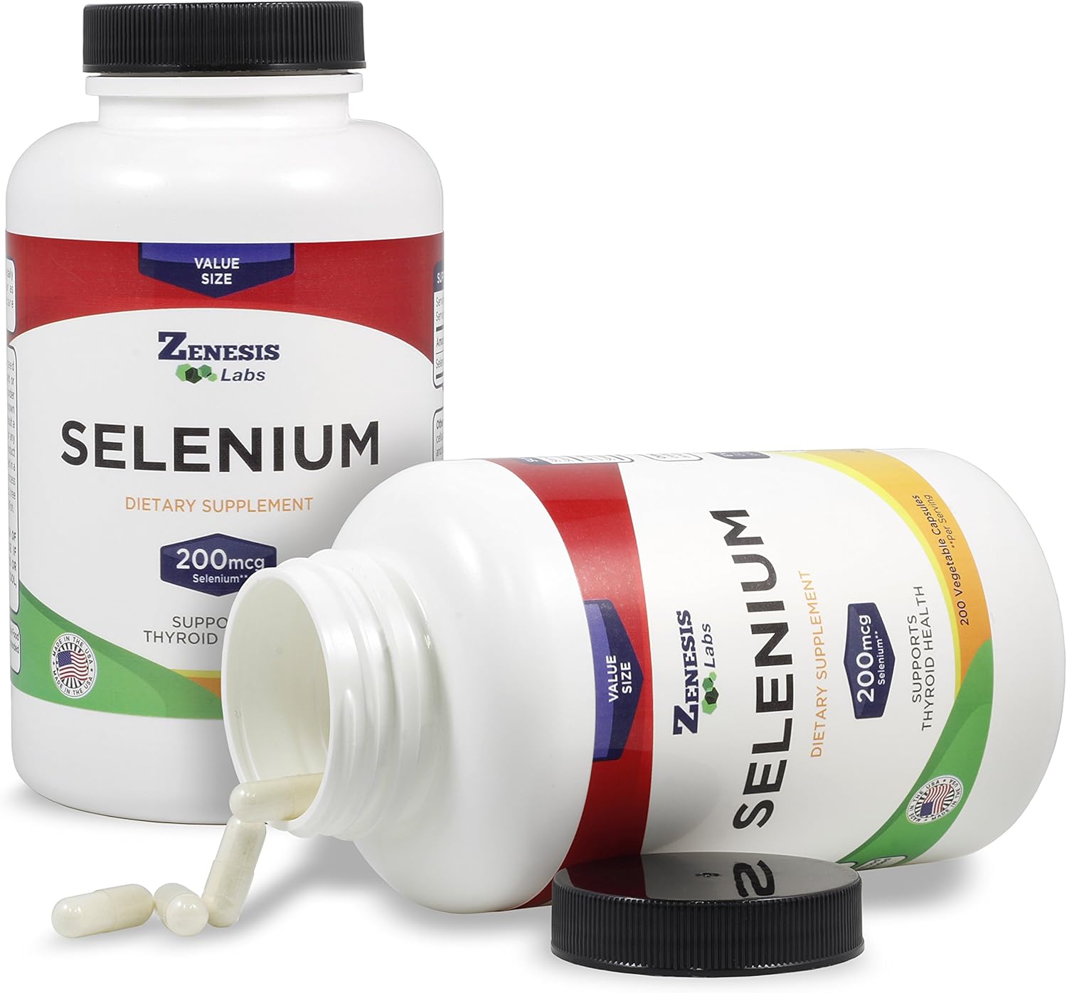 Selenium - Supports Thyroid Health - 200 mcg - 200 Capsules : Health & Household