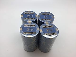 Nevada Club Poker Chips - (100) 25cent Brass Core 15 Gram