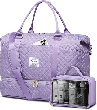 Travel Weekender Duffle Bag for Women Overnight Bags with Shoe Compartment